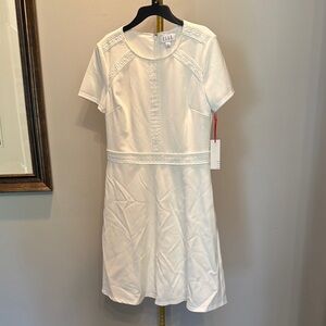 Elle off White Short Sleeve Dress NWT S